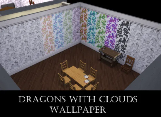 Dragons With Clouds Wallpaper (from the sims 3)